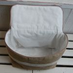 Lniany  woreczko - koszyczek z klapką - zamówienie pani Kasi - 