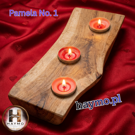 Świecznik dąb żywica epoksydowa Pamela No. 1