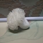 Biały pomponik gumka frotka do włosów - Białe gumeczki do włosów