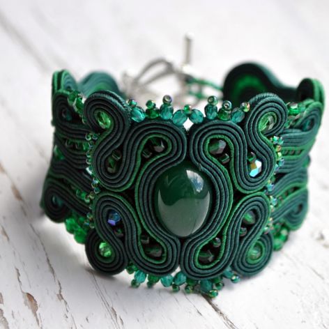 Bransoletka zielona z jadeitem 2