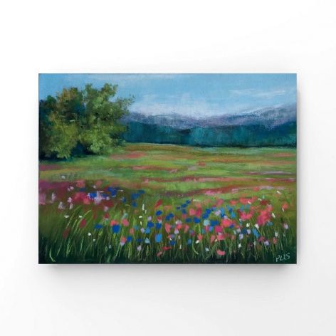 Łąka-praca formatu 18/24 cm .