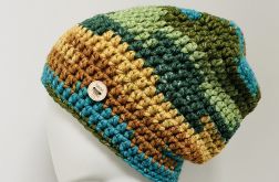 Gruba czapka beanie smerf kolorowa szydełkowa 16