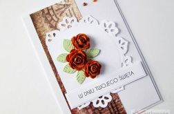 Kartka UNIWERSALNA brązowo-biała