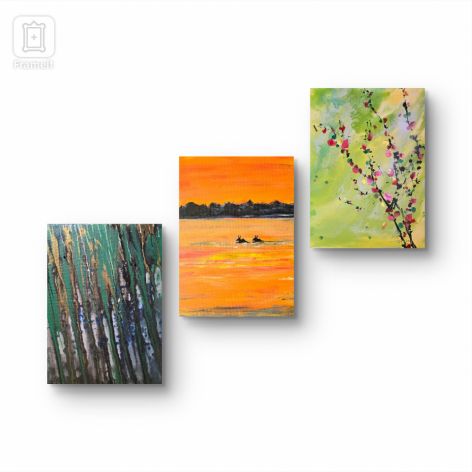 Polska, kompozycja prac na płótnie 40x50x2 cm, każdy 