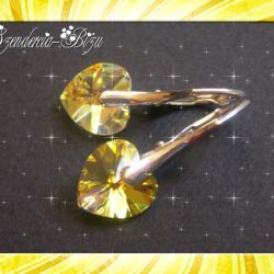 KOLCZYKI SWAROVSKI HEART CRYSTAL AB 10mm