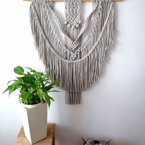 Duża makrama, makrama na ścianę boho