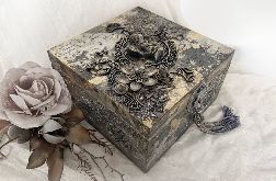 Szkatułka, pudełko z aniołkiem vintage silver
