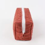 Lniana kosmetyczka box + gumka scrunchie - kosmetyczka z boku