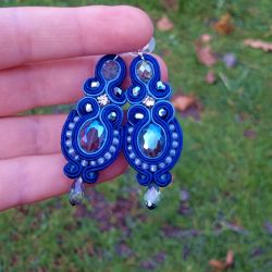 Kolczyki Niebieskie Kryształowe