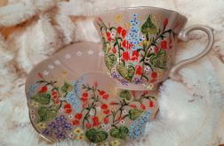 Wiosenny komplet ręcznie malowany kwiaty łąka