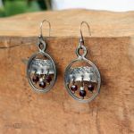 Granaty na okrągło - okrągłe kolczyki