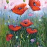 Makowa łąka-praca formatu 24/18 cm  - 
