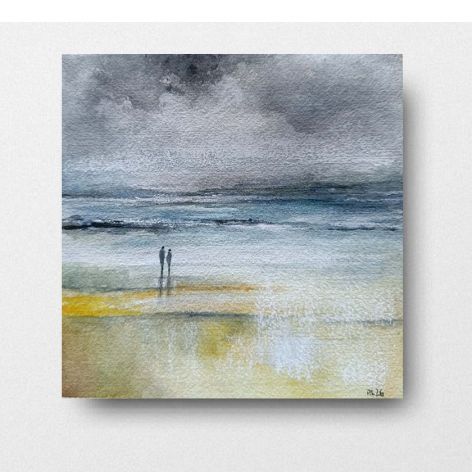 Na plaży-akwarela 20/20 cm 