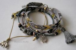 grey komplet bransoletek boho