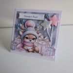 Kartka świąteczna Boże Narodzenie renifer z prezentami - Kartka świąteczna Boże Narodzenie renifer z prezentami