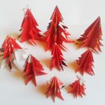 Zestaw choinek z papieru czerwony las eko - 