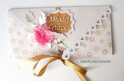 Kopertówka, kartka na ślub różowa 040916