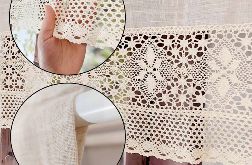 Zazdrostka boho do kuchni lambrekin z koronkii dziergane SHABBY 150/60cm