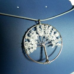 Drzewko szczęścia z kryształem, wire wrapping