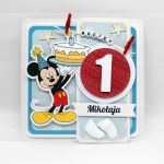 Kartka z myszką Miki na urodziny UDP 034 - Kartka z myszką Miki na urodziny stópki klamerki (3)