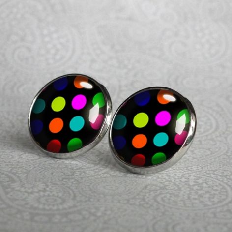 COLOR DOTS koczyki sztyfty w kropki