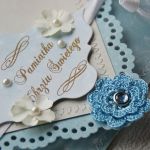 Pamiątka Chrztu św. - 'błękit i perełki' - 