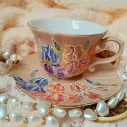 Irysy ręcznie malowany komplet