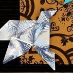 Obrazek origami wiszący drewniana ramka Ptaki - Zbliżenie1