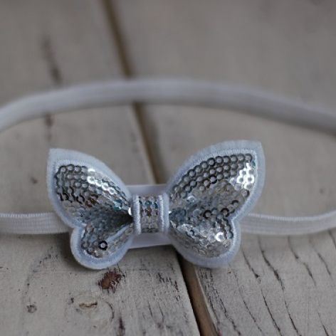 Opaska niemowlęca - Srebrny motylek