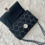 Czarna kopertówka handmade - Torebka z podszewką