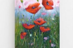 Makowa łąka-praca formatu 24/18 cm