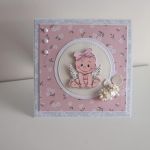 Kartka na Chrzest Święty z aniołkiem dla dziewczynki - Kartka na Chrzest Święty z aniołkiem dla dziewczynki