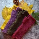 Mitenki tweed wełniane ciemny fiolet - rękawiczki na jesień wiosnę