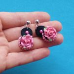 Kolczyki Róża w czerni - 