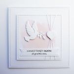 Kartka z gołębicą na Chrzest minimalistyczna - Minimalistyczna kartka na chrzciny