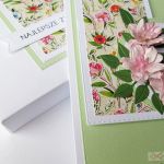 Kartka ROCZNICOWA z jasnoróżowymi kwiatami - różowo-zielona kartka rocznicowa z kwiatami