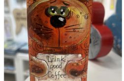 Motywacyjny kotek "Drink good Coffee. Read good books"