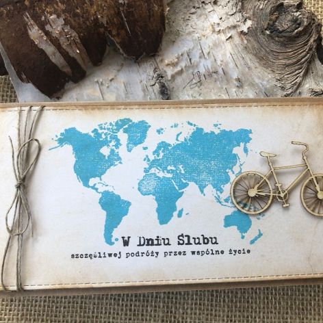 179, Kartka na ślub w szczęśliwą podróż z rowerem