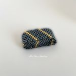 Pierścionek Iris Gunmetal z koralików Miyuki Delica - Widok z boku 2