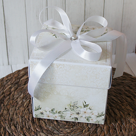 Ślubny exploding box "White & Cream" -szybka wysyłka