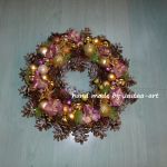 Świąteczny wianek, stroik "W roli głównej Orchidea" 35cm - 