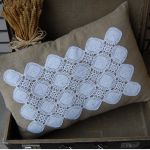 Lniana poszewka "Prowansalski szyk w prostokącie" - 