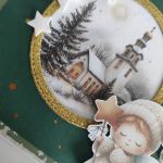 Kartka bożonarodzeniowa handmade z aniołkiem 1 - Kartka bożonarodzeniowa z aniołkiem