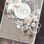 Kartka komunijna z sercem - IHS - detal II