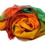 Ręcznie barwiony szal jedwabny /181/ - prezent dla dziewczyny