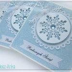 Kartka świąteczna z bombką 2 - ze śnieżynką