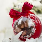 bombka czerwona elegancja, bombka ze zdjęciem - 