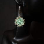 Zielony Zestaw Biżuterii "Chrysolite" - zielone wiszące kolczyki