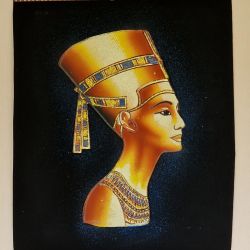 Obraz, 35x50cm, Nefertiti Królowa Egiptu, Płótno Faraońskie, Egipt, 100% oryginalny 08