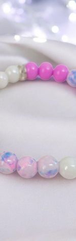 Bransoletka na gumce róż  przekładki